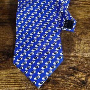 Notre Dame Prep 100% Silk Tie Blue Saddle Shoe Print‎ Novelty 3.75" Necktie